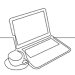 laptop-coffee-linedrawing laptop coffee linedrawing